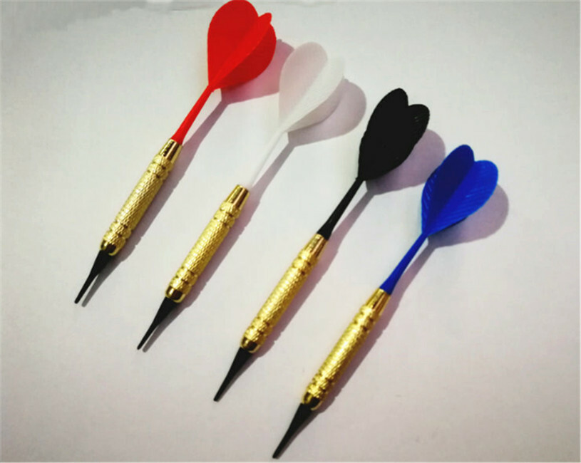 12pcs (4 Colors) Plastic Needle Dart Arrows with 100 Replacement Soft Dart Tips