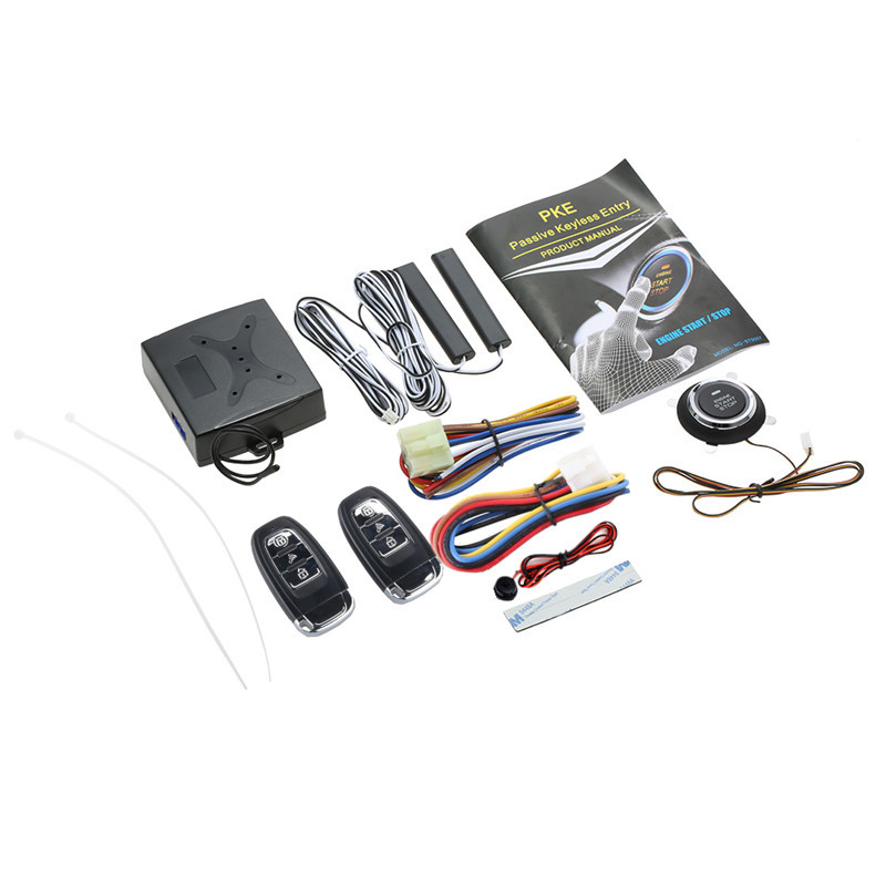 Car Keyless Entry Engine Start Alarm System Push Button Remote Starter System