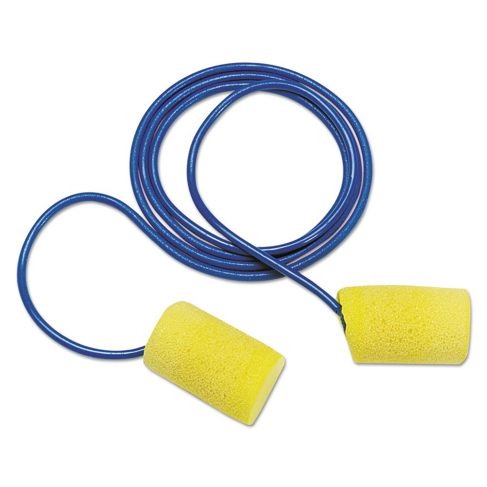 3M 3111101 E-A-R Classic PVC Foam Corded Earplugs - Yellow (200 Pairs/Box) New