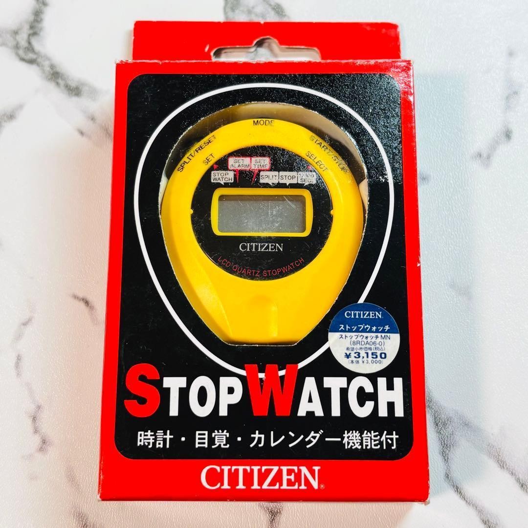CITIZEN Stopwatch, Unopened, Yellow, 8RDA06 Time