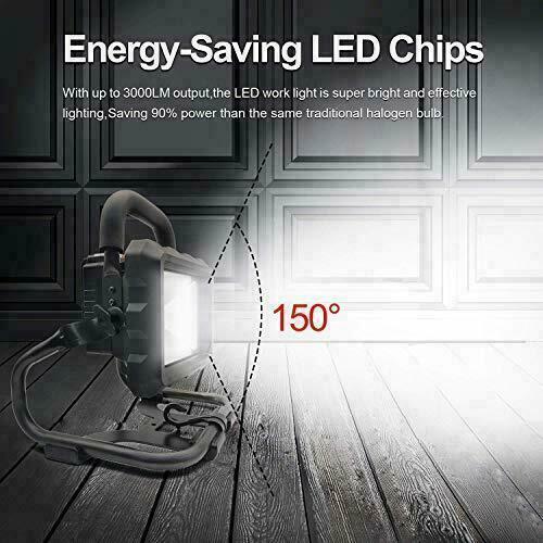 LED Work Light Cordless for Garage Workshop Powered by 20v for Black & Decker
