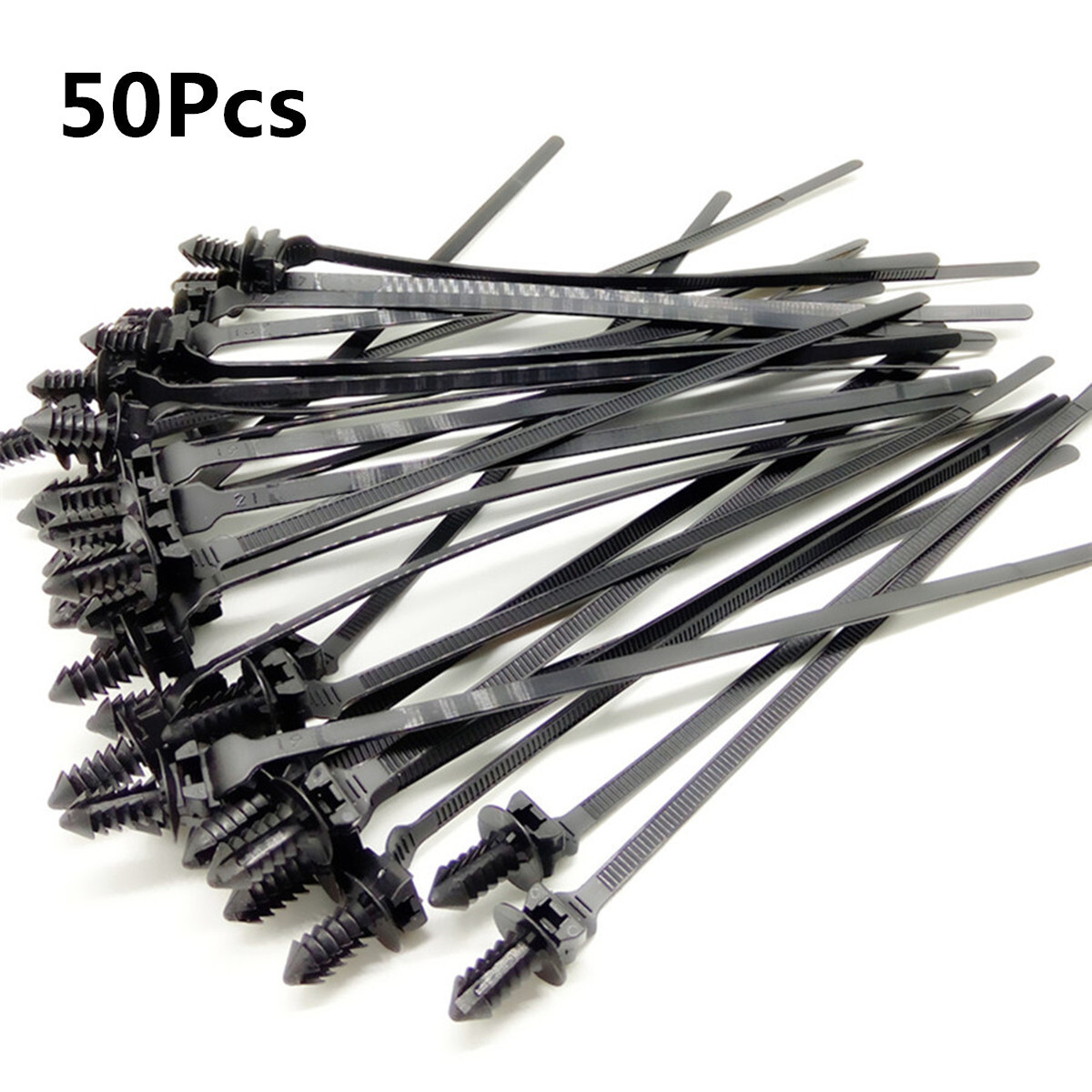Car Push Mount Zip Ties Nylon Tie Wraps Clip Pipe Cable Fasteners Bundle Kit
