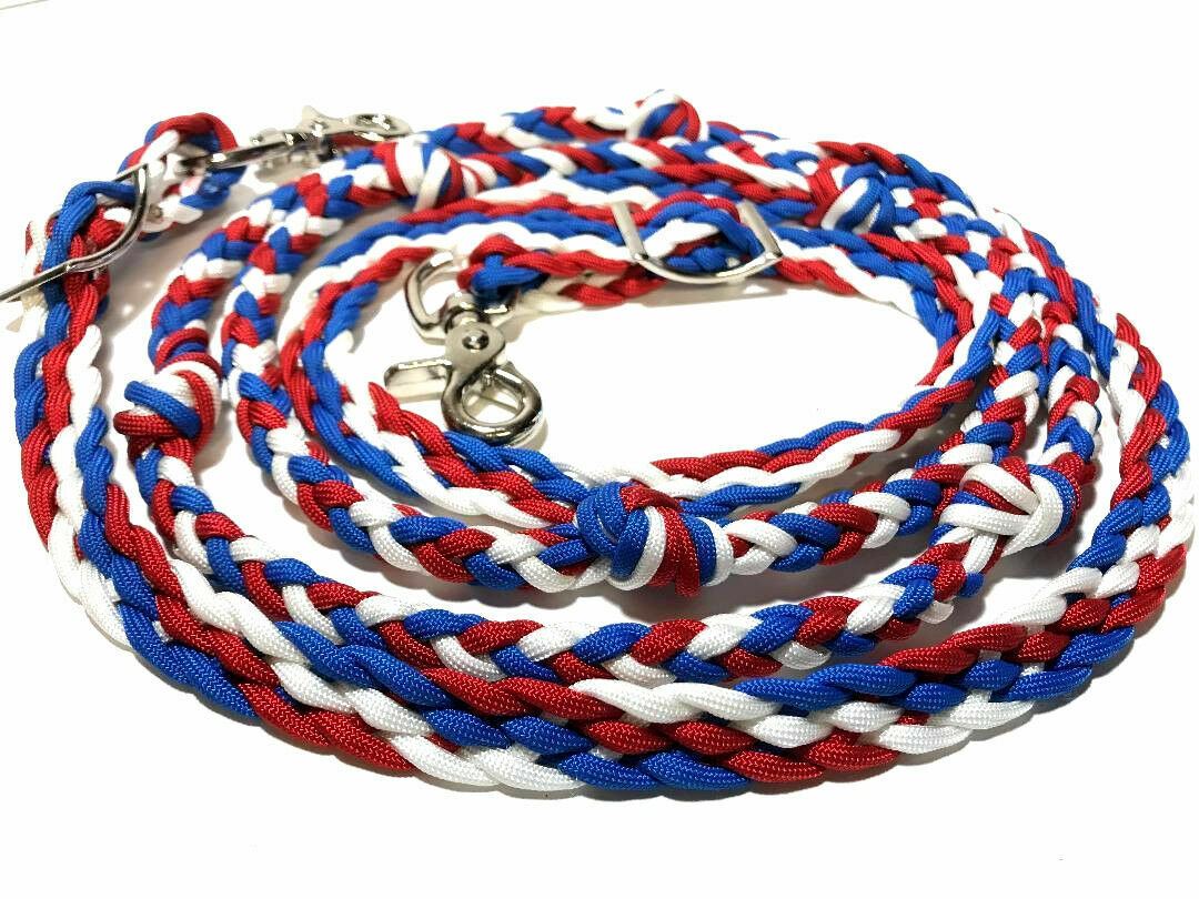 barrel reins with grip knots, Paracord reins, you choose your color