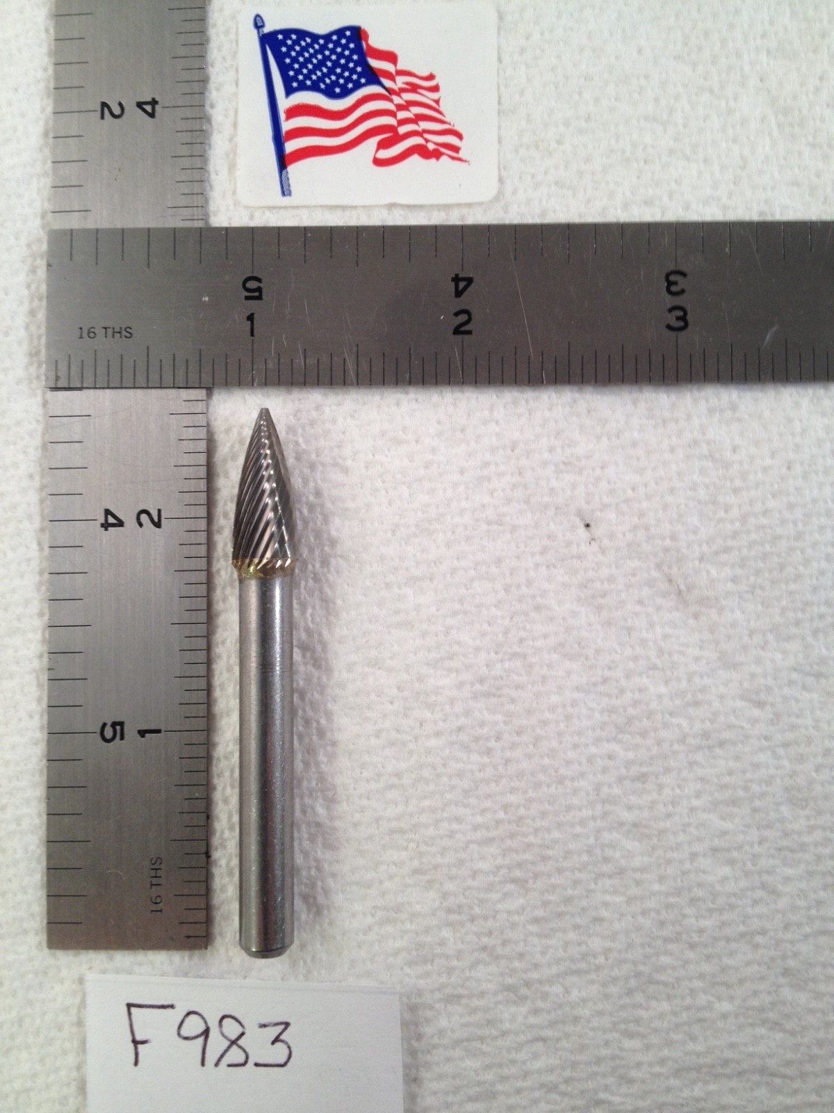 1 NEW FALCON / SGS 1/4" SHANK CARBIDE BURR SG-2 SINGLE CUT. TREE POINT (F983)