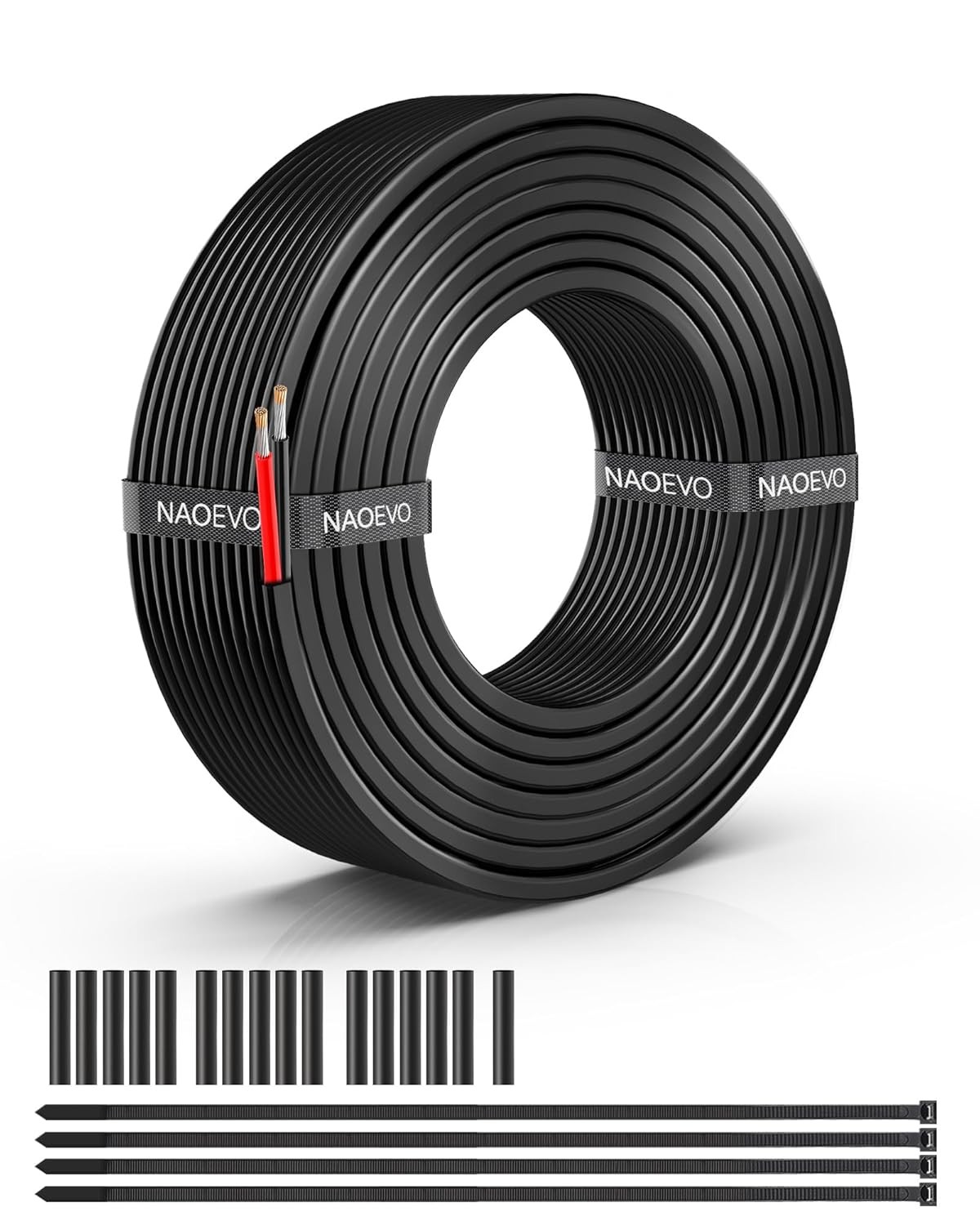 NAOEVO 16 Gauge Wire 2 Conductor Electrical Wire, 16 AWG 30FT, 2C-16AWG