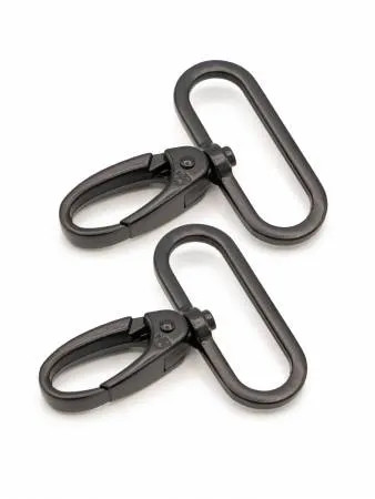 byAnnie - 1 1/2" Swivel Hook in Black Metal, Set of Two