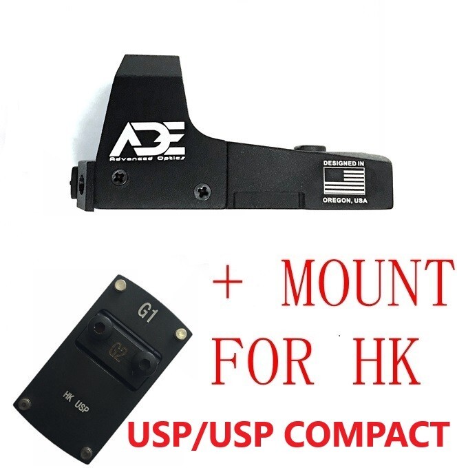 ADE RD3-006B GREEN Dot Reflex Sight+G1 HK USP Plate Tactical 9mm 45ACP 40 SW S/A