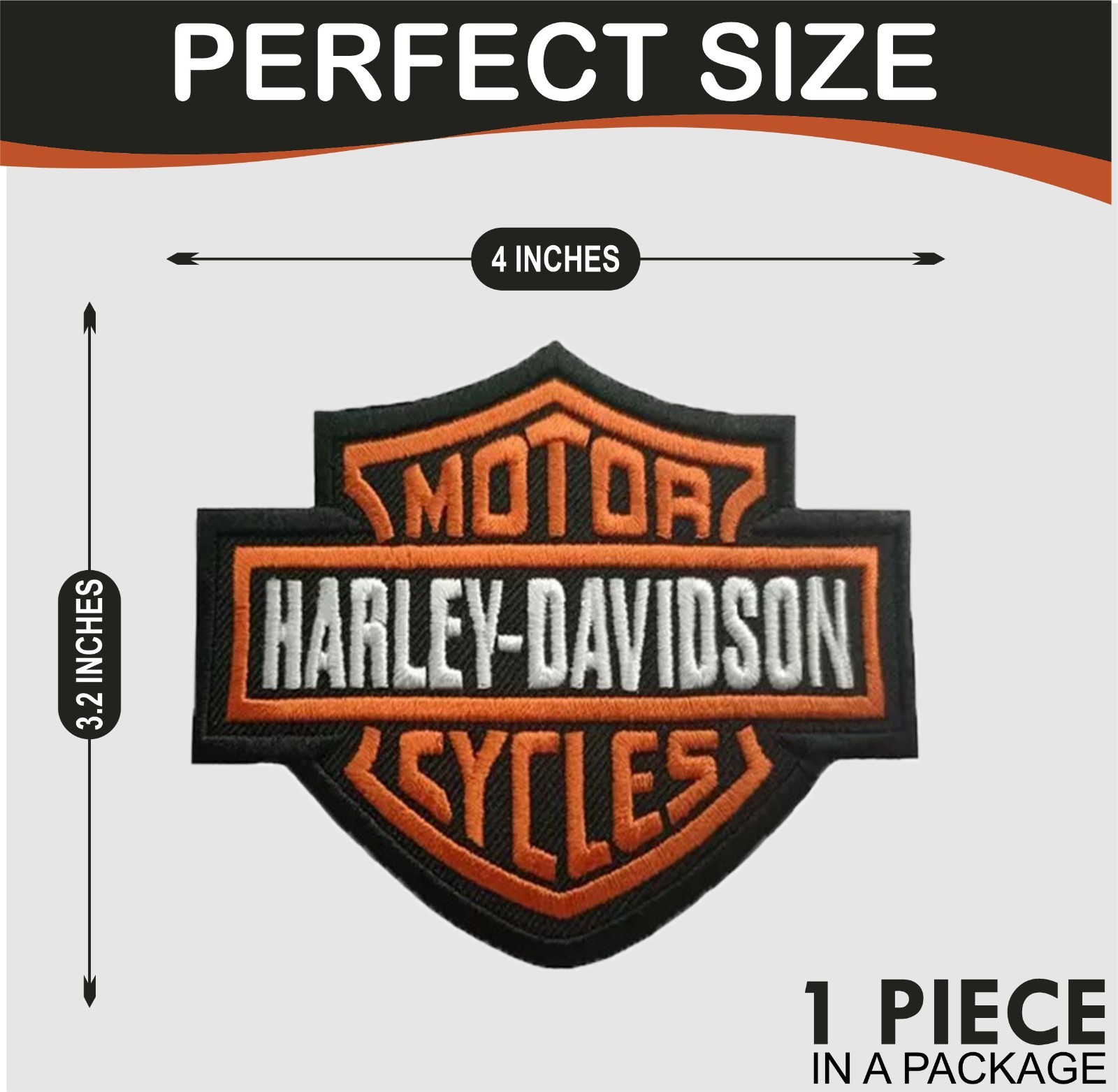Harley Motorcycles Iron On Patch - Sew Patch - Embroidered Patch 4" x 3.2"