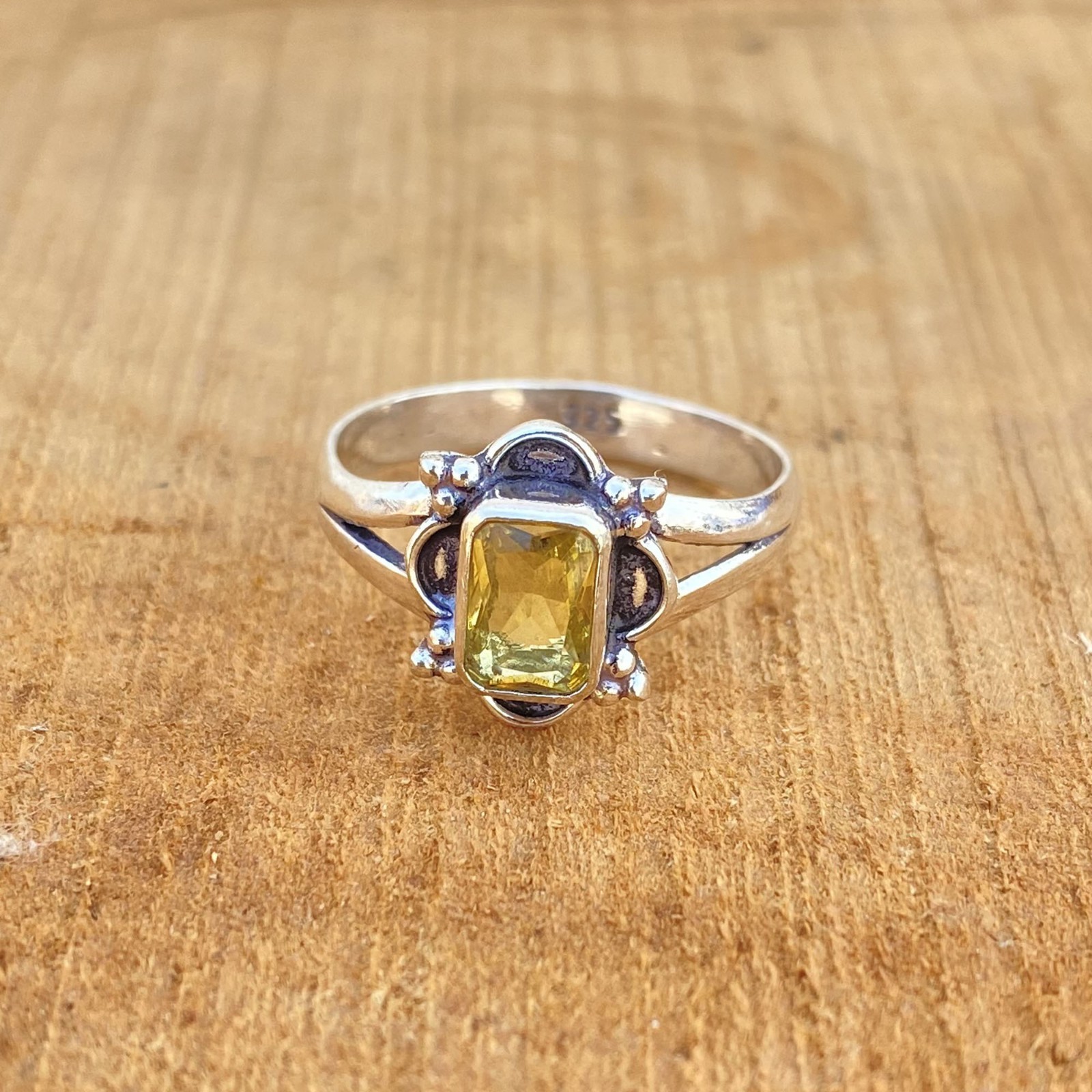 Handmade Citrine Gemstone Ring 925 Sterling Silver Women Ring All Size SR785