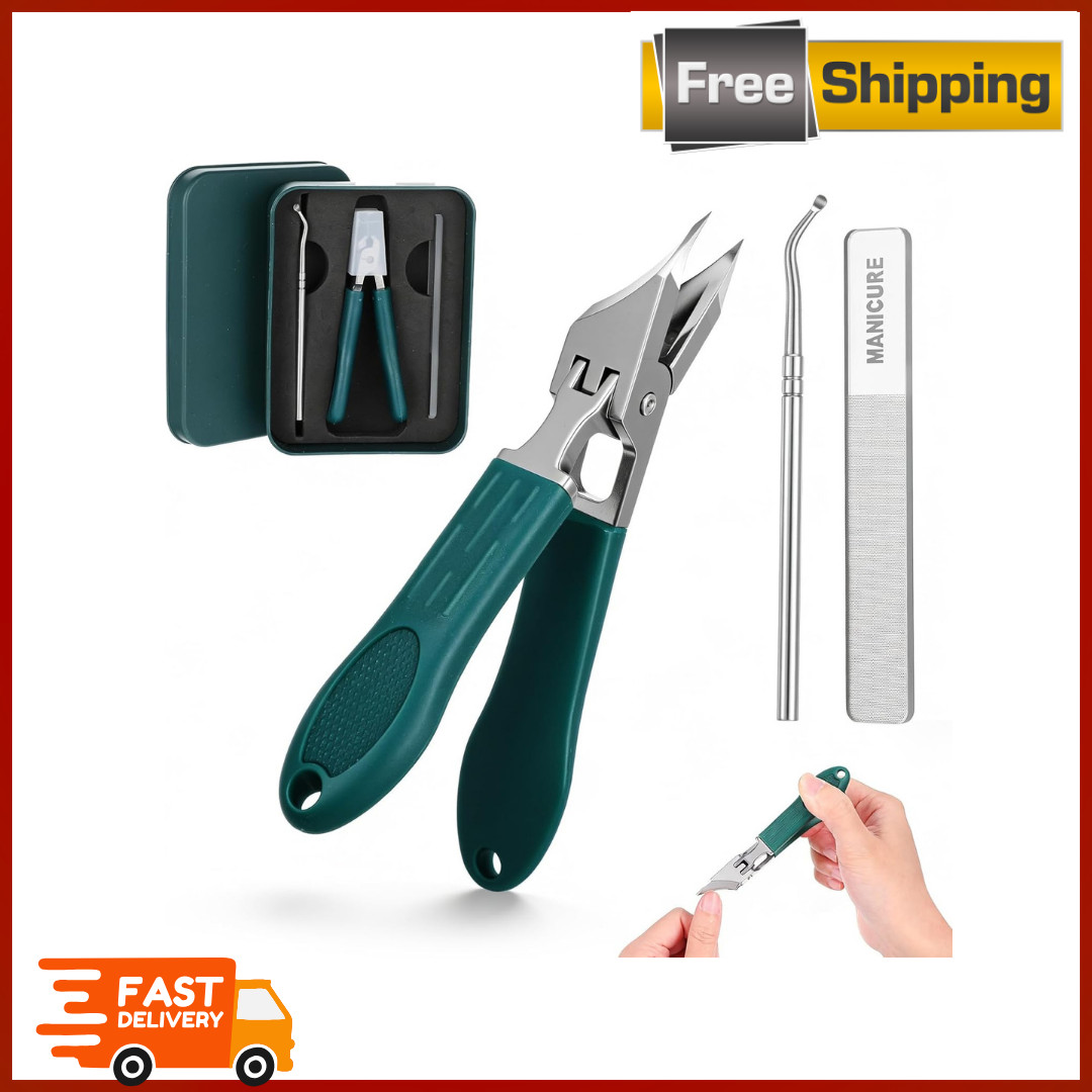 Upgraded Eagle Beak Beveled Nail Clippers, Long Handle Wide Jaw Slanted Nail Cli