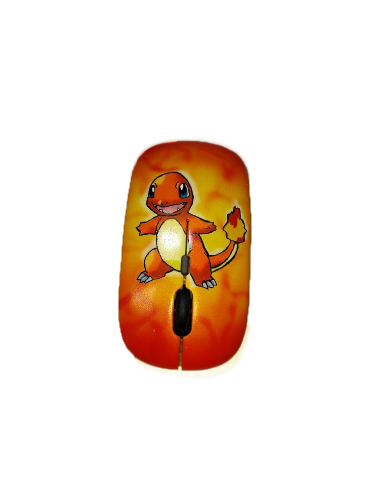 Charmander themed custom painted wireless mouse - new