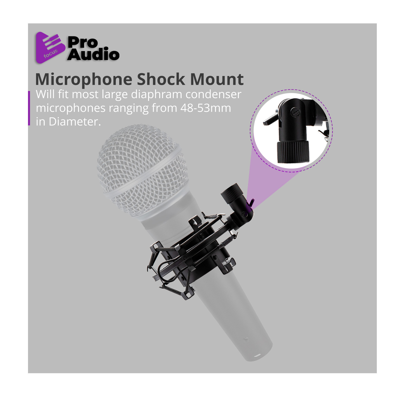 FocusProAudio Basic Microphone Shock Mount for 48 53mm Microphones