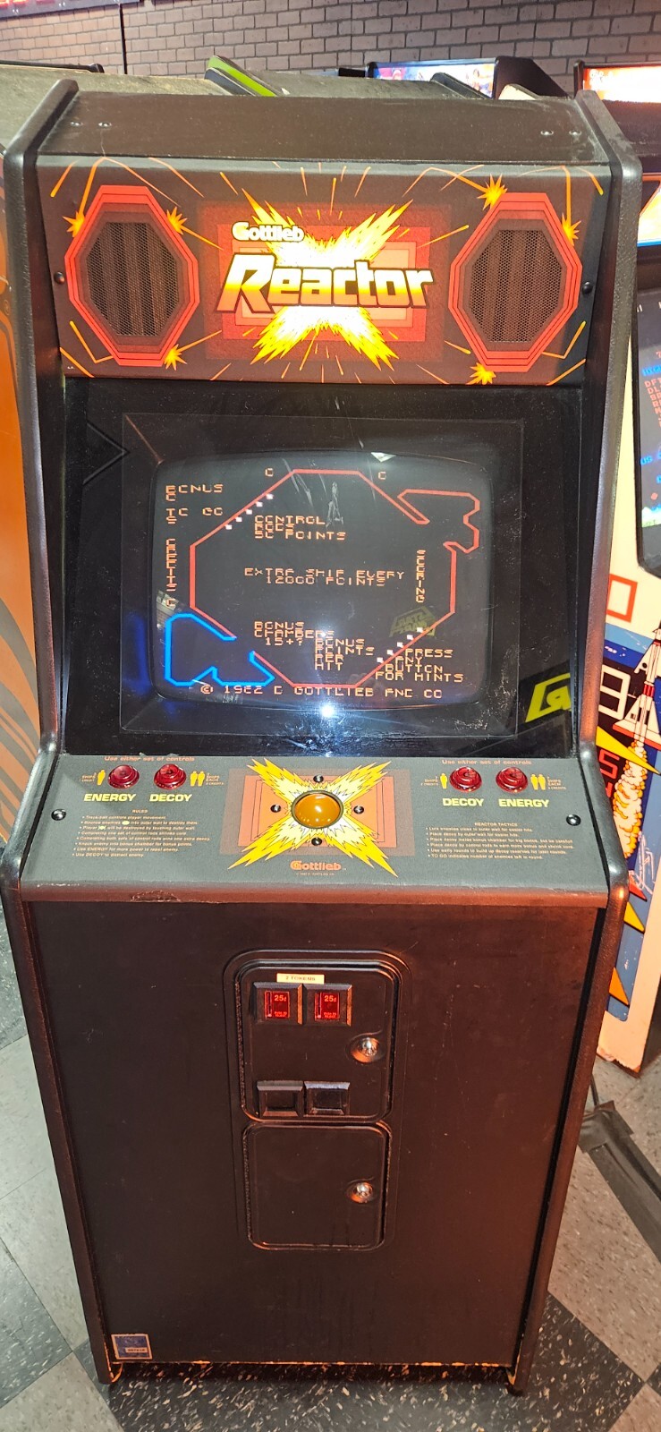 REACTOR Video Arcade Game - Gottlieb 1982 - 2552