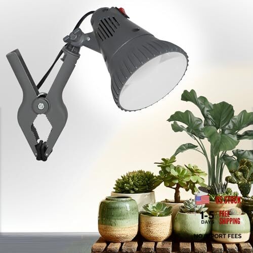 LED Plant Grow Light Bulbs Full Spectrum with 17.29 PPF, Grow Light with Black