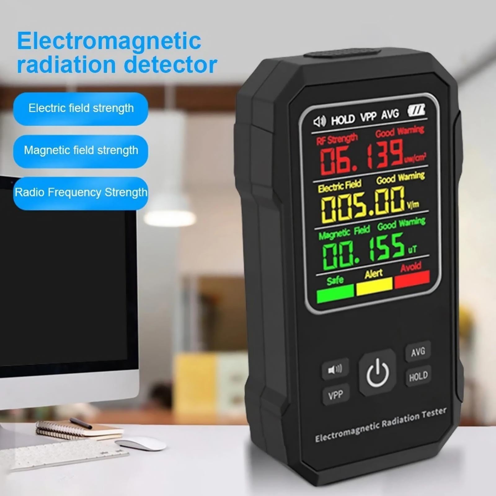 Digital EMF Meter Electromagnetic Radiation Detector for RF and Magnetic Fields