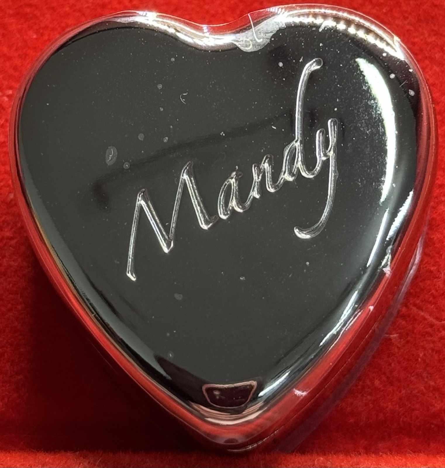Mandy Ganz Heart Trinket Box Velvet Lined 1.5” NIB Early 2000’s