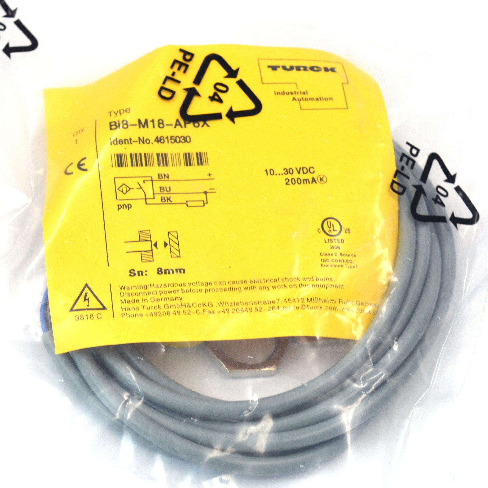 TURCK BI8-M18-AP6X 4615030 Inductive sensor PNP