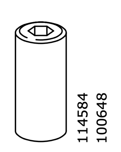 1 IKEA Nut Sleeve Cylinder Part 100648 / 114584 / 106498 + 1 threaded pin 100013