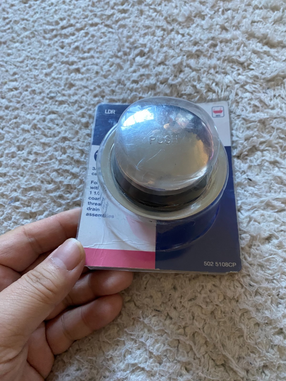 LDR Toe Touch Style Tub Drain 1.5"