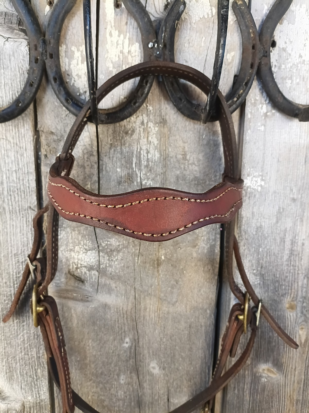 Scalloped Browband Western Headstall With brass Snaps
