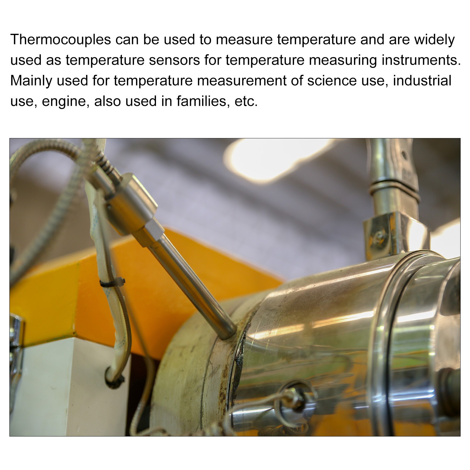 K Type Thermocouple Temperature Sensor 5mm Ring 5ft Wire 0 to 600°C