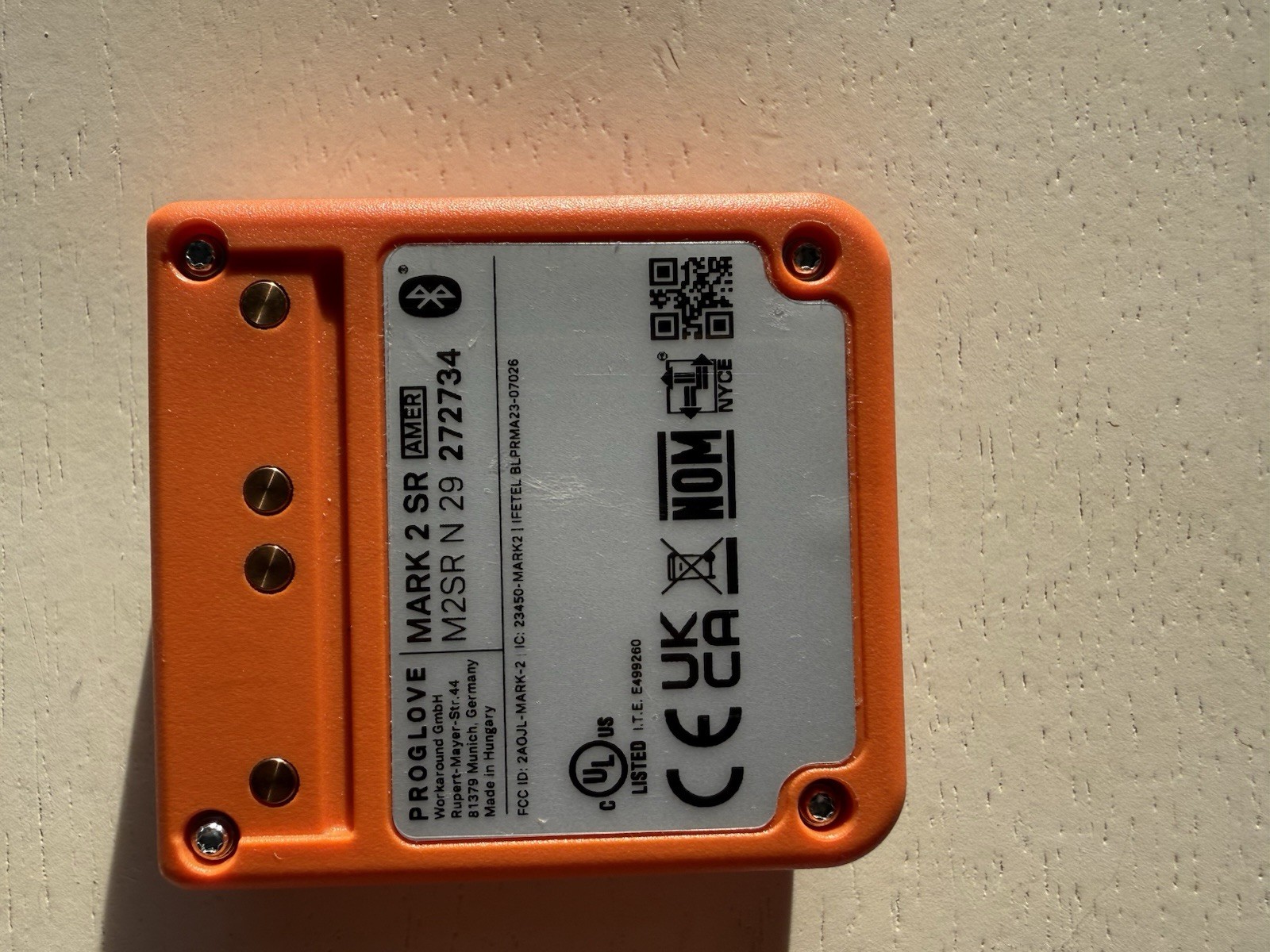 Proglove Mark 2 SR Wireless Barcode Scanner M2SR N 29 Orange