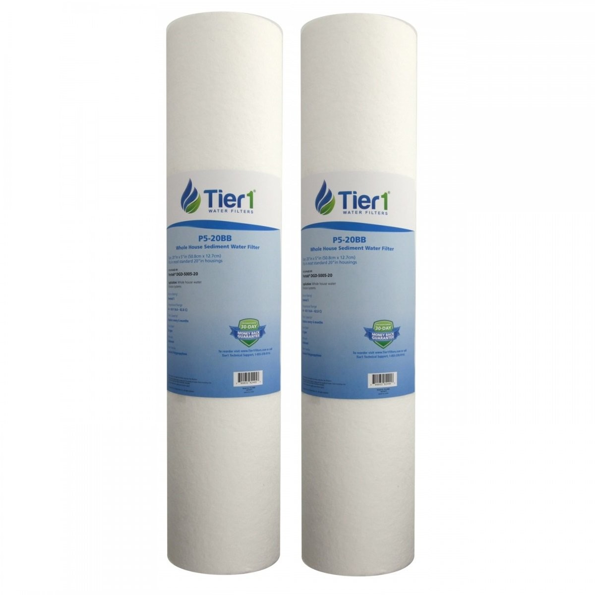 20 x 4.5 Inch 5 Micron DGD-5005-20 Polypropylene Sediment Water Filter 2 Pack
