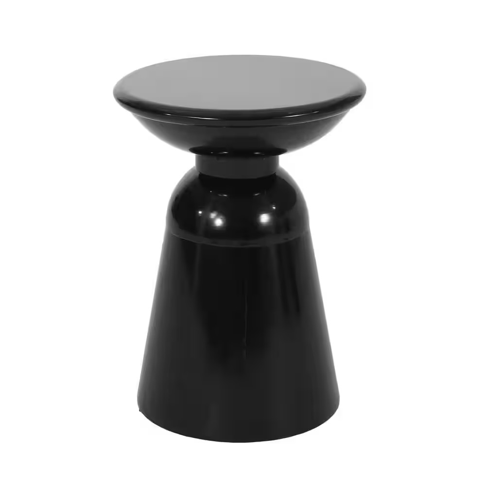 Outdoor Metal Side Table, Lightweight End Table for Patio Garden, Black