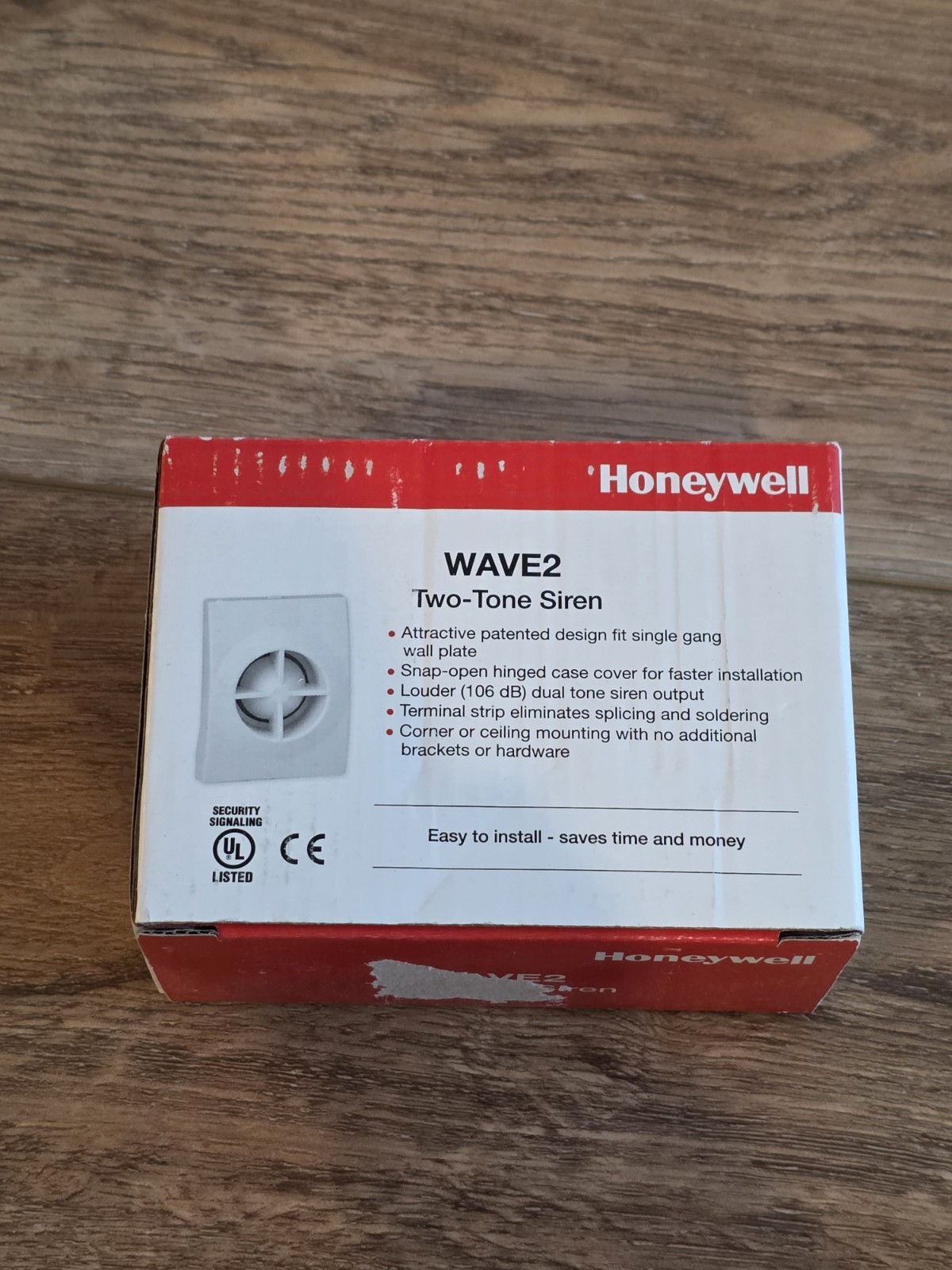 Honeywell Wave2 Two-Tone Indoor Electric Siren, Security Alarm With Box