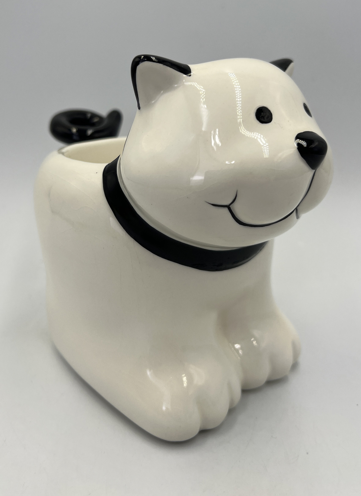 Department 56 Pets White Cat Planter Small Ceramic Whimsical Home Decor Figurine