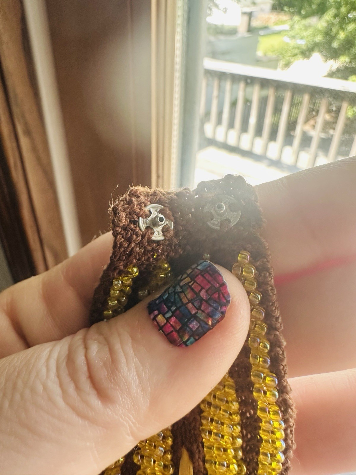 Handmade Beaded Bracelet Brown And Yellow