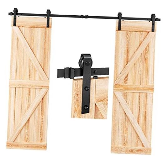 8 FT Double Door Sliding Barn Door Hardware Track 8FT-Double Door Kit