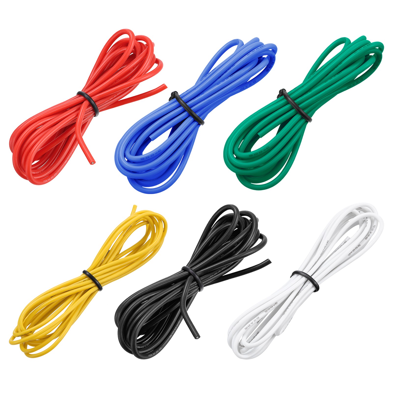 20 Gauge Silicone Wire 20AWG High Temp Wire 6 Color 1.5m/4.92ft 6pcs