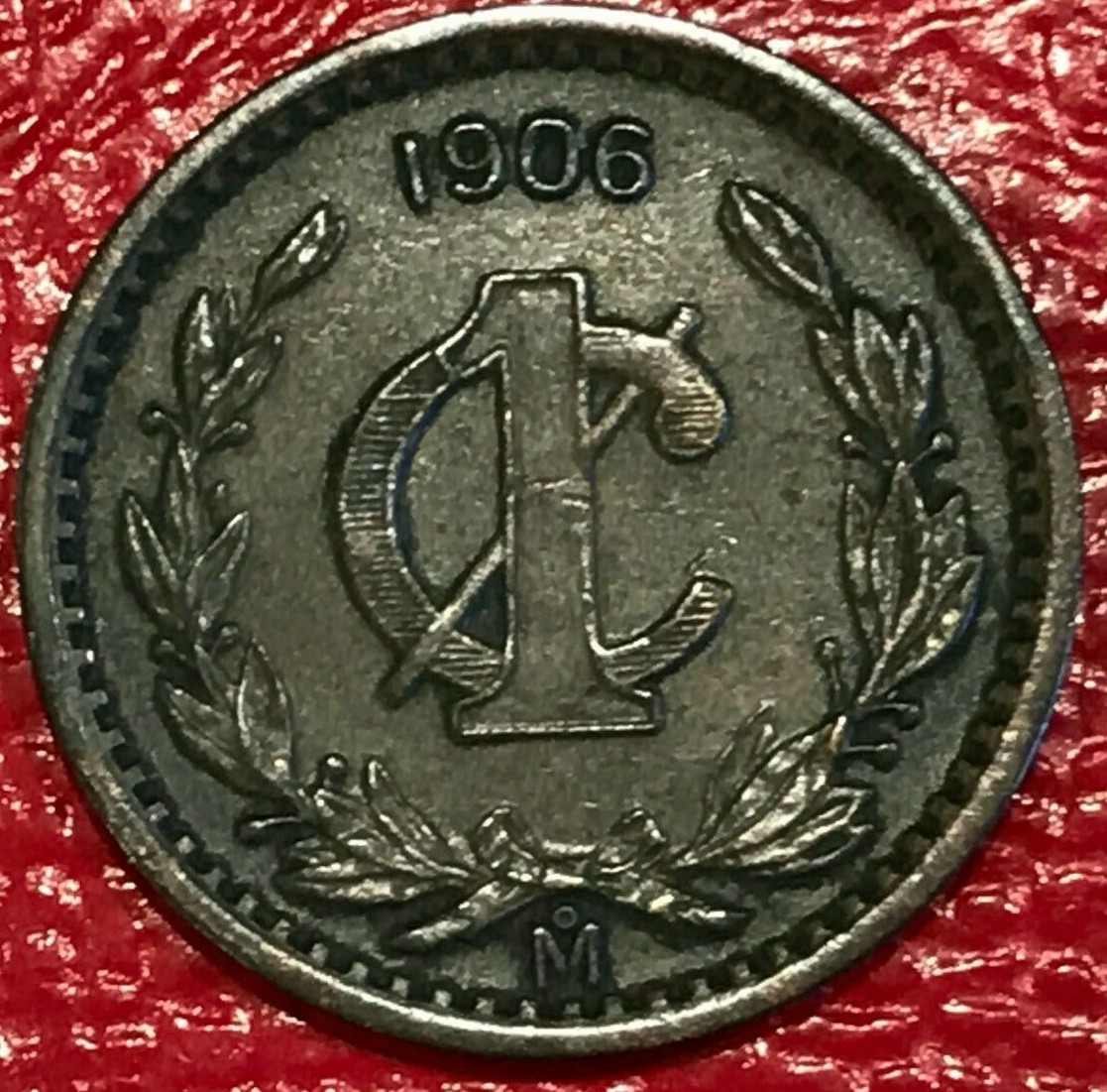 HIGH GRADE XF 1906 M NARROW MEXICO MEXICAN 1 CENTAVO-DEC133
