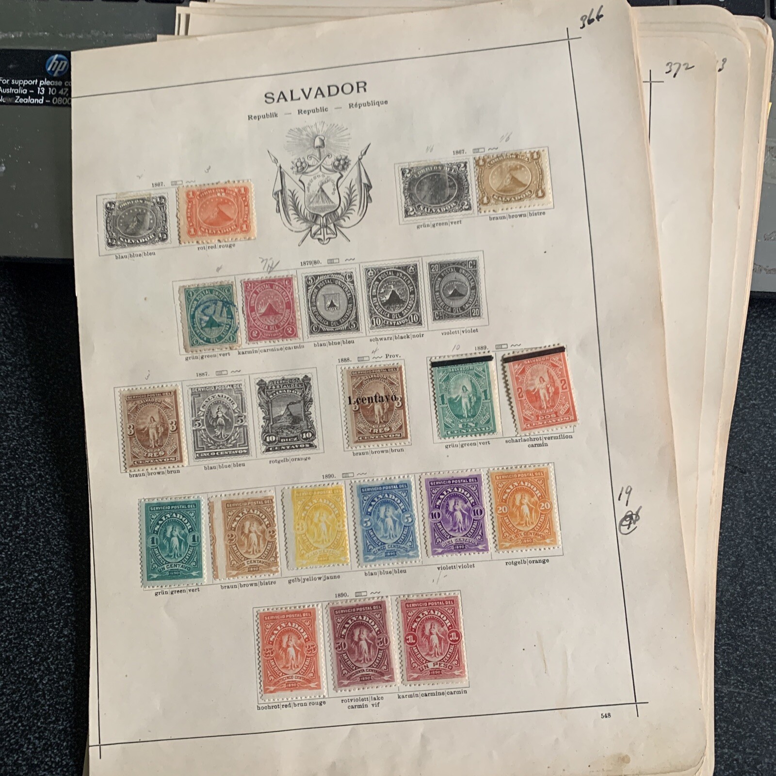 El Salvador Collection Fine Mint Hinged & Used on Pages