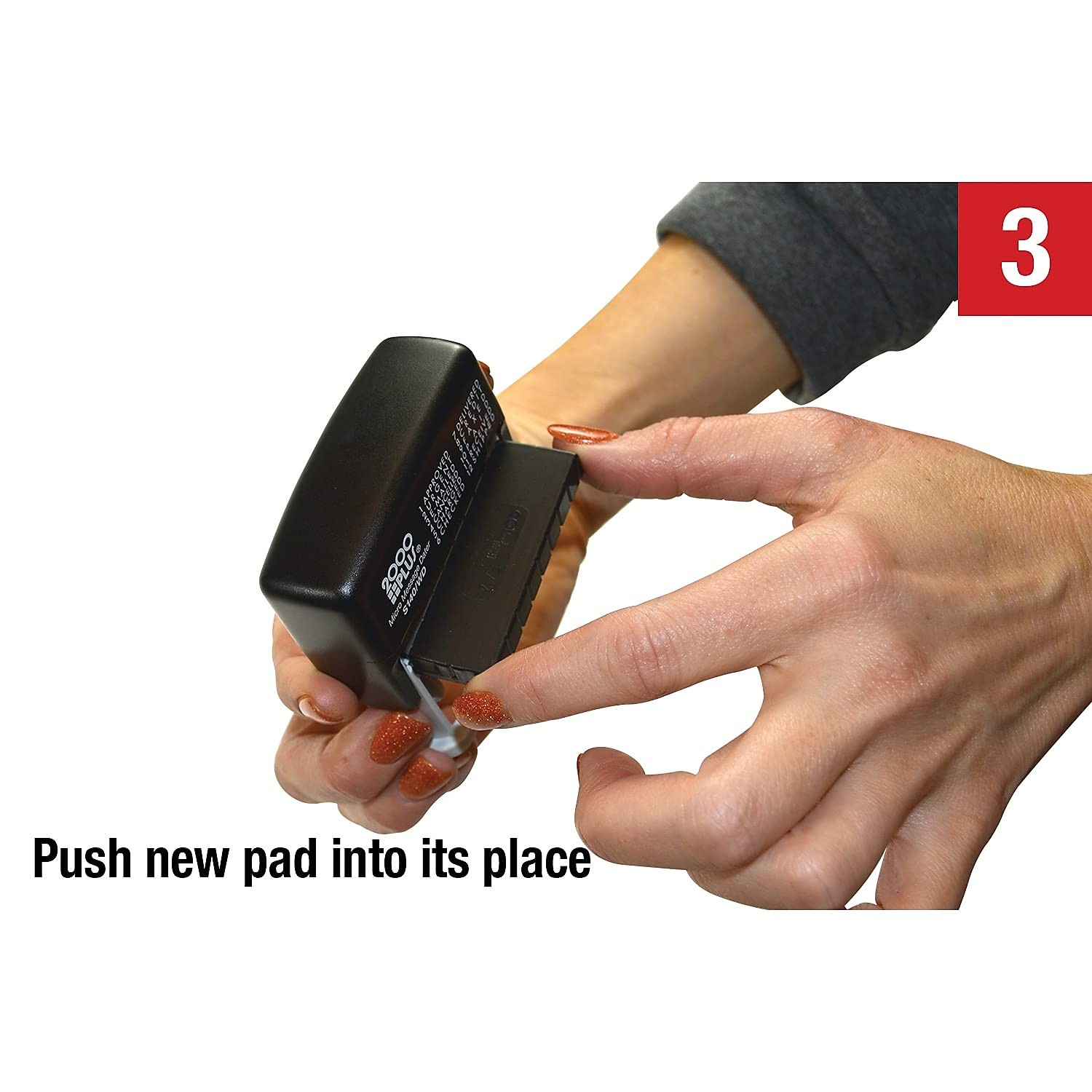 Self Inking Micro Message Dater Stamp with Phrases for Office Use Black