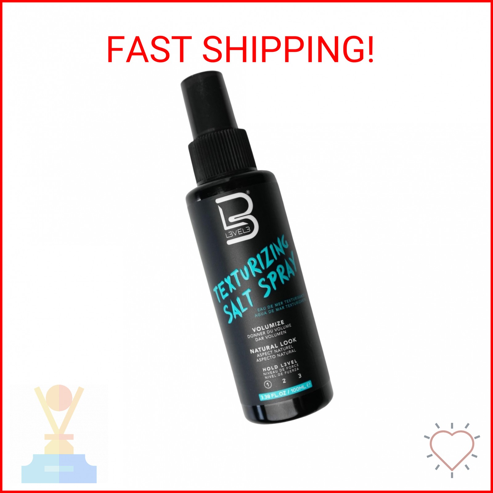 L3 Level 3 Sea Salt Texturizing Spray - Creates Beachy Waves and Texture - Light
