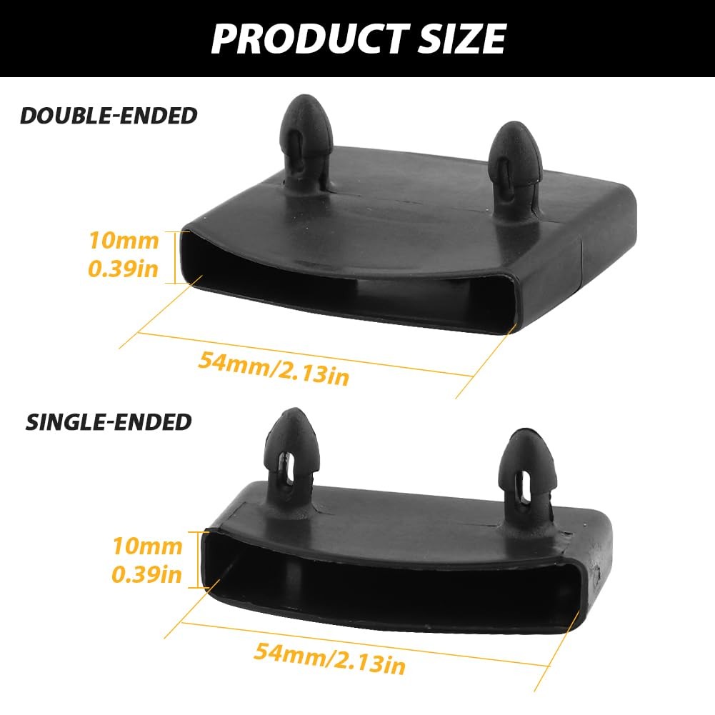 20 PCS 54x10mm Black Plastic Replacement Bed Slat Centre Caps Holders Base