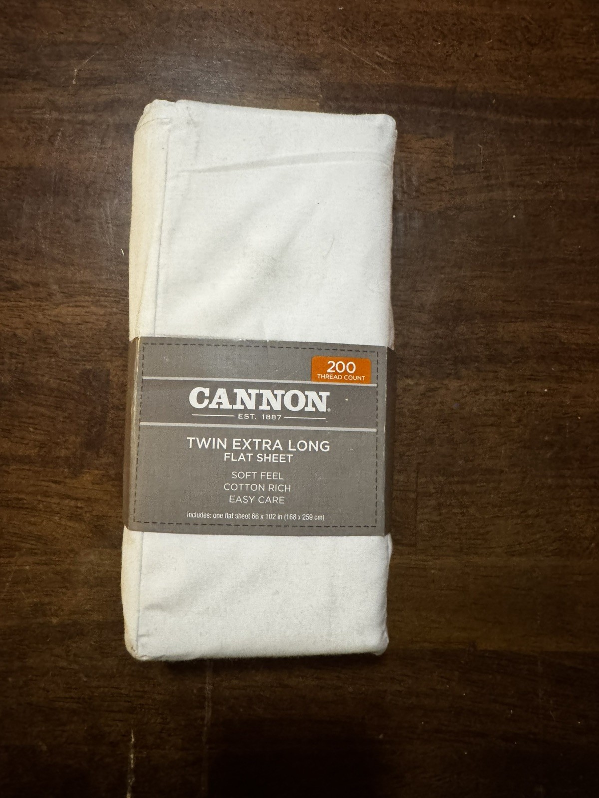 Cannon Twin Flat Sheet Solid White 200 Thread Count