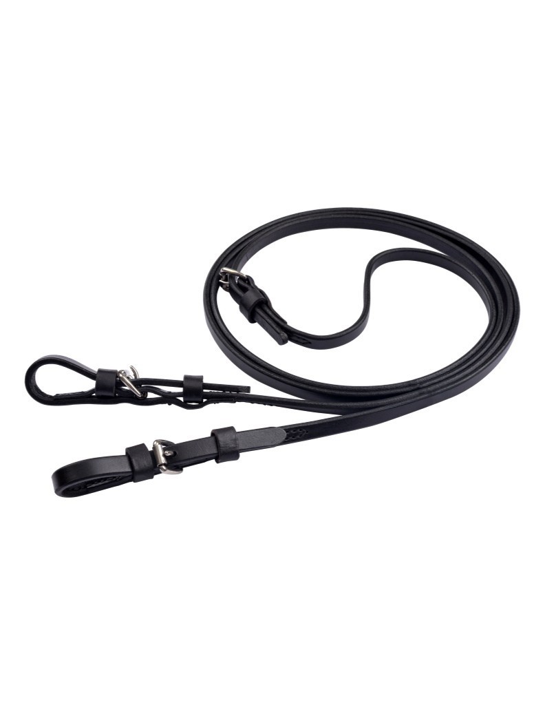 Circle Y Reins Dressage Buckles Leather 5/8" x 9' Black 3000-46
