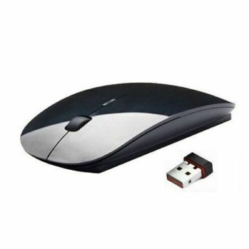 2.4GHz Optical Wireless Slim Mouse With Mini USB Receiver For Laptop PC black
