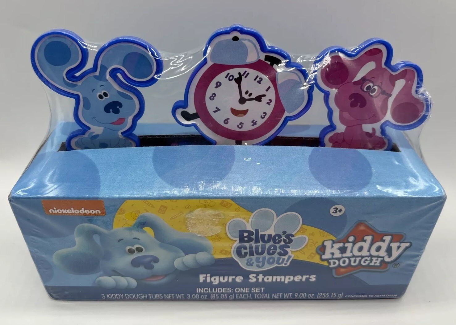 Blue's Clues Kiddy Dough Set w/ 3 Count Tubs & 3 Figure Stampers