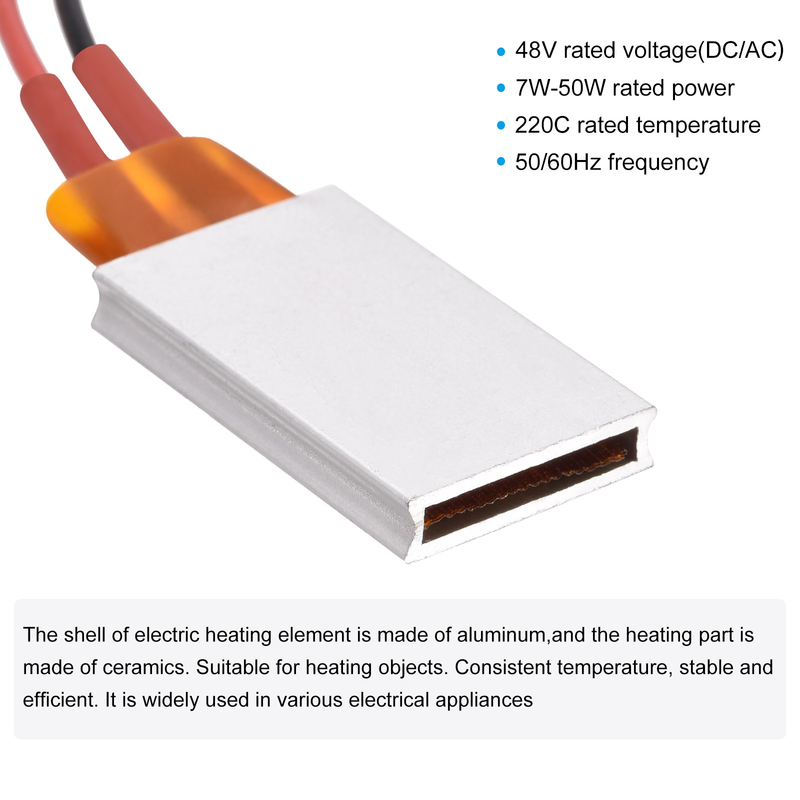 Heating Element 48V 7W-50W 220C Consistent Temperature Ceramic Thermostatic