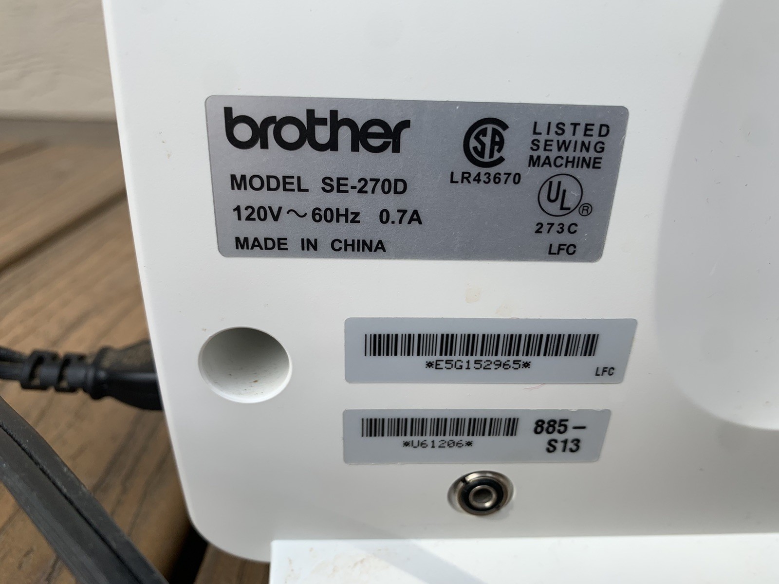 Brother SE-270D Disney Sewing Machine Untested