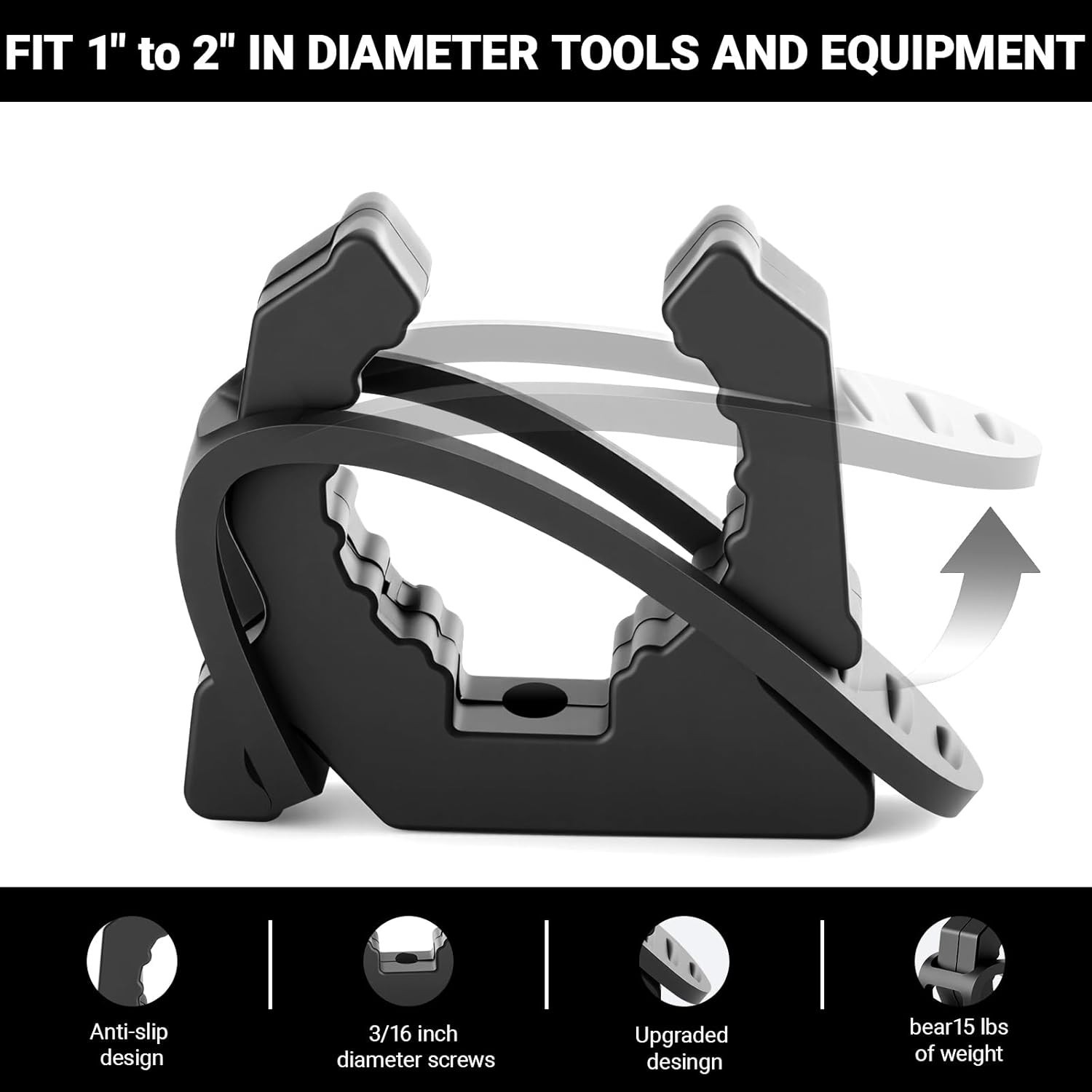 Quick Release Boat Hook Holders with Rubber Spring Strap,Marine Holder 2 Pcs
