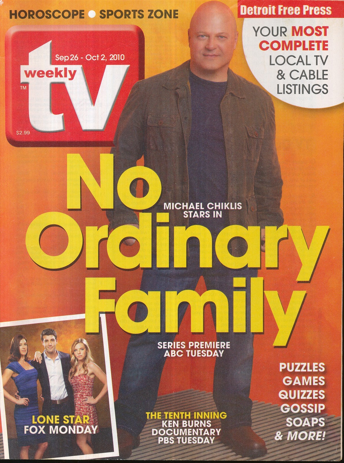 TV WEEKLY 2010 SEPT. 26 - OCT. 2 MICHAEL CHIKLIS (FAIR/GOOD COND)