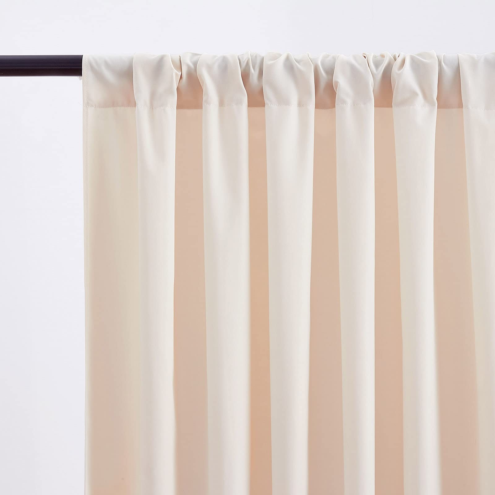 B-Cool Wrinkle Ivory Backdrop Curtains 2 Panels 5Ftx8Ft Polyester Wedding