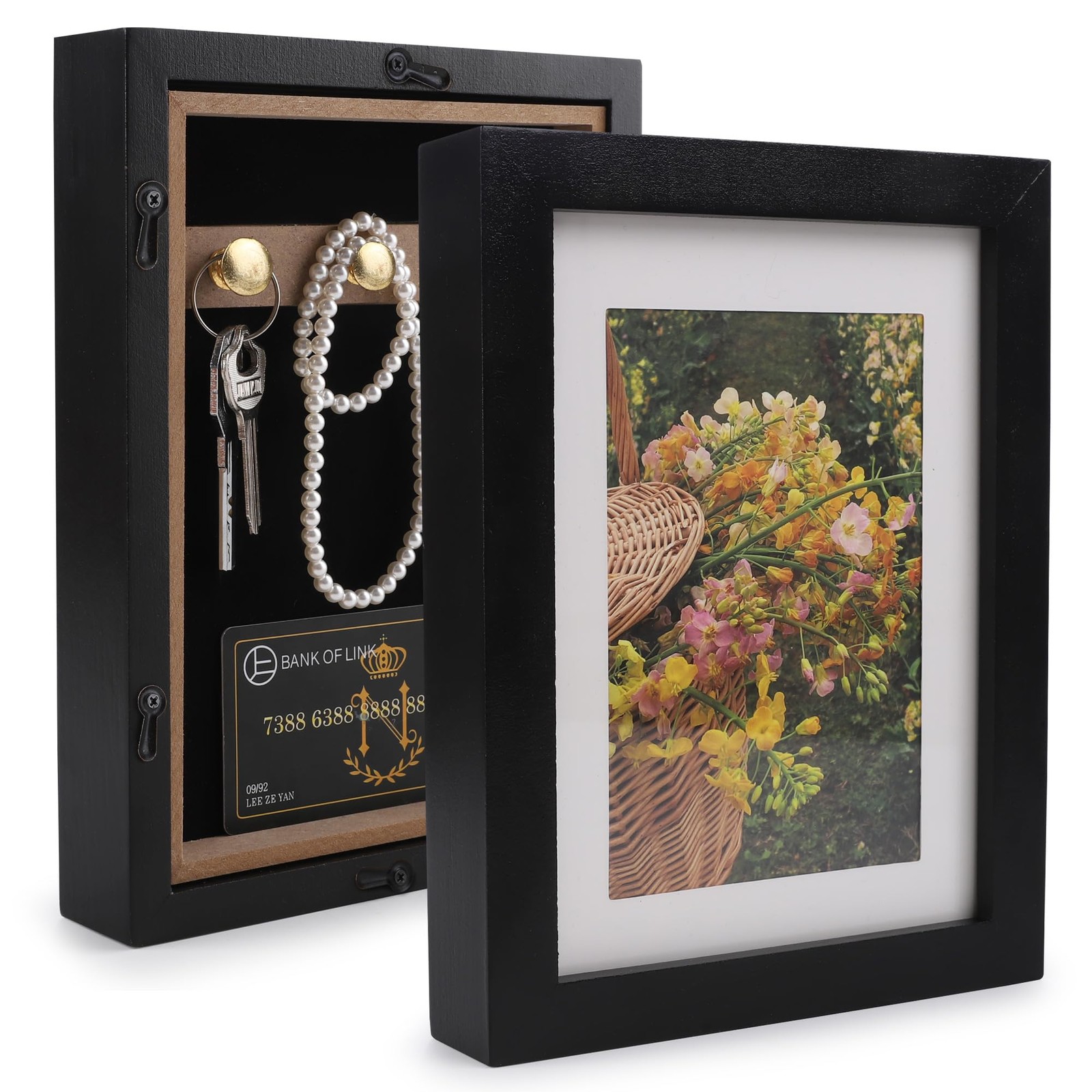 Diversion Safe 6.5"x8.5" Picture Frame Safe with Secret Compartment for Valua...