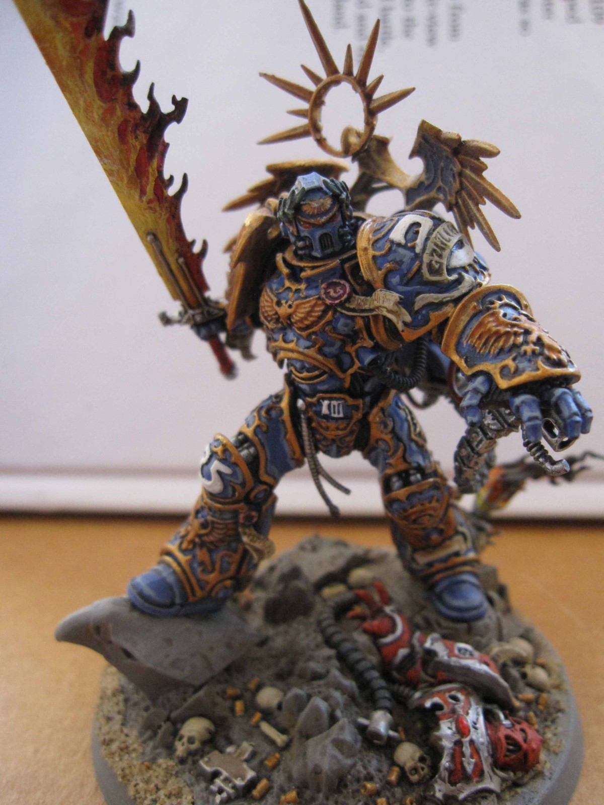Space Marines Ultramarines Primarch Roboute Guilliman well painted.