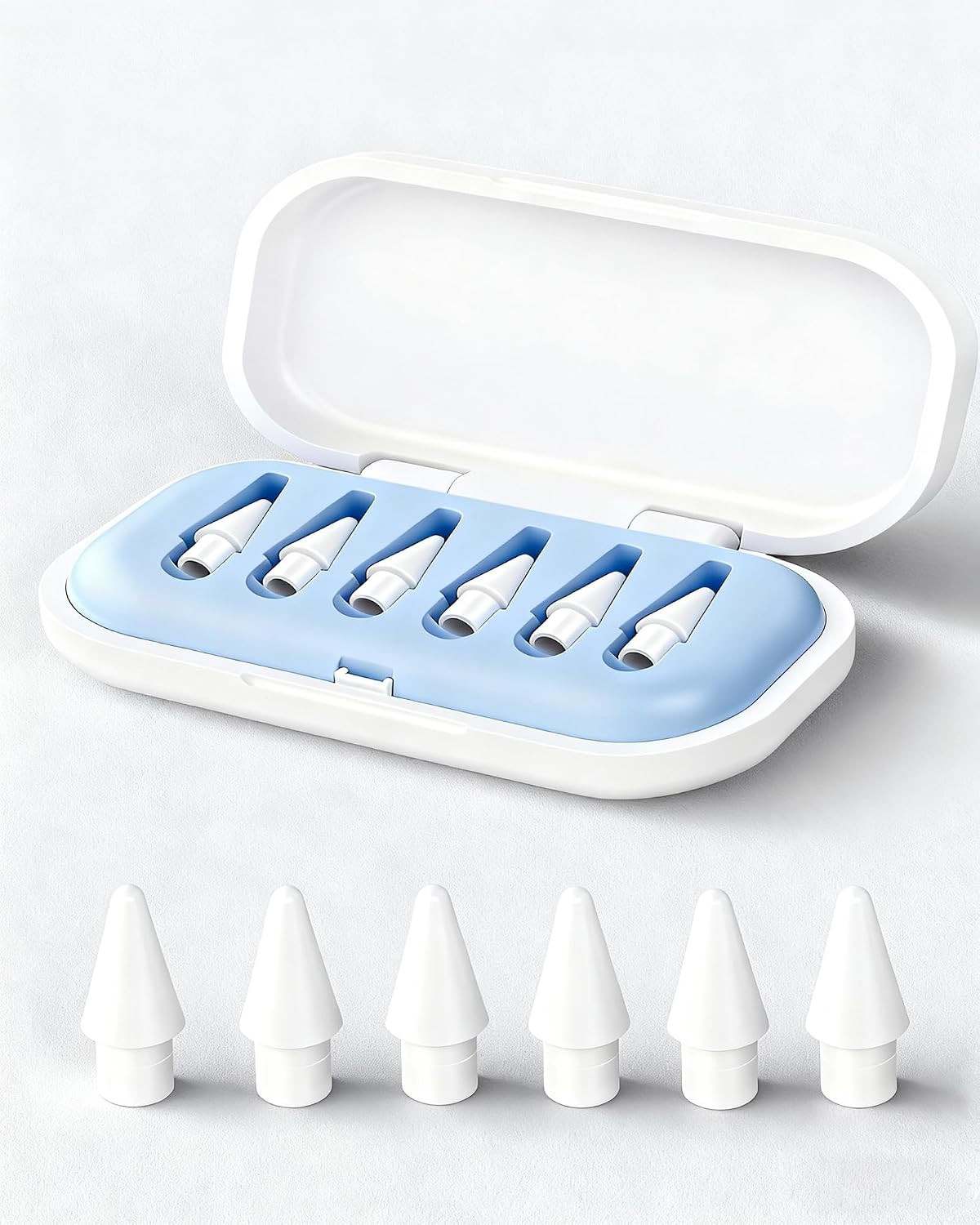 6 Pack Replacement Pencil Tips with Case for Apple Ipad 2Nd / 1St Generation - P